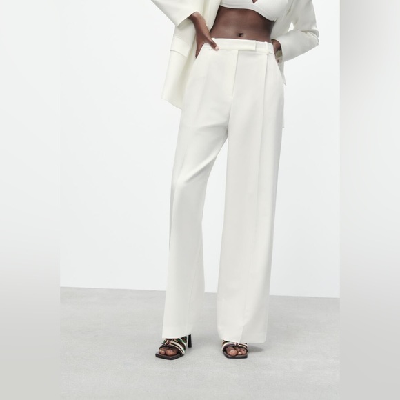 Zara wide leg pants pleated men’s style blogger viral straight - Picture 10 of 10